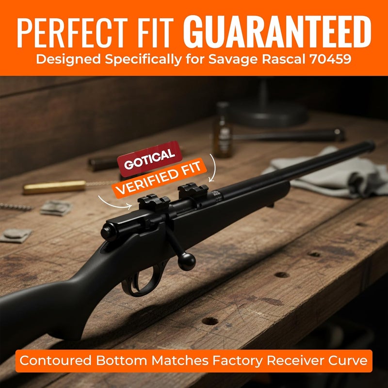 Gotical Store | 2-PC Each 21.2 Inch Rails for Savage 70459 Rascal Scope Mount Base Kit Hard Anodized Aluminum w/Matte Black Finished - Image 5